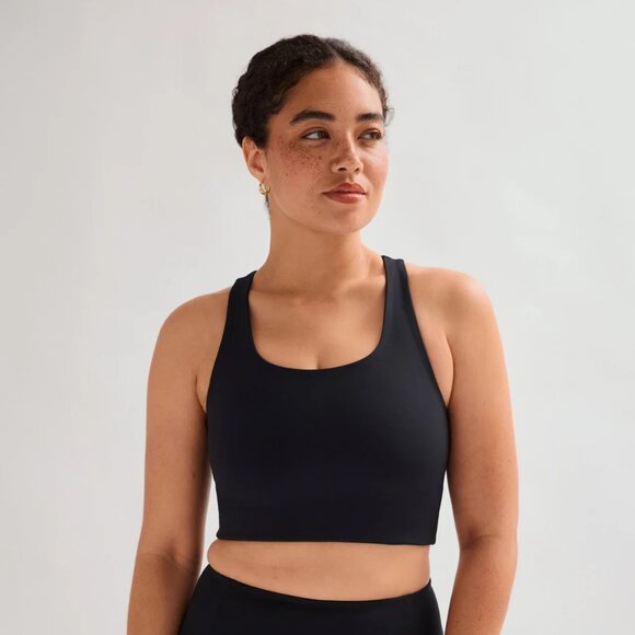 Girlfriend Collective Paloma Racerback‎ Sports Bra Black Medium NWT - Picture 1 of 8
